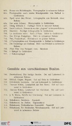 Gemälde aus verschiedenem Besitze (Nr. 708-774)