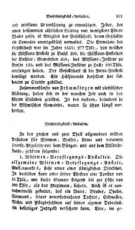 Wohlthätigkeits-Anstalten