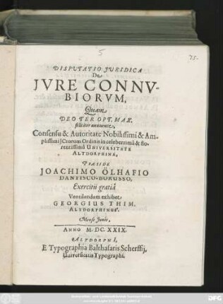 Disputatio Iuridica De Iure Connubiorum