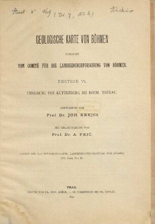 Archiv für die naturwissenschaftliche Landesdurchforschung von Böhmen, 7,6. 1891