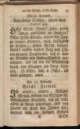 Die 10. Andacht. Beicht-Formul.