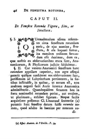 Caput II. De Fenestræ Rotundæ Figura, Situ, ac Structura.