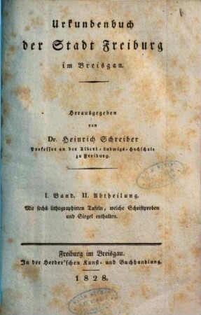 Urkundenbuch der Stadt Freiburg im Breisgau, 1,2