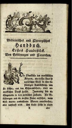 Erstes Haubtstück. Von Erkältungen und Catarrhen. - Neuntes Haubtstück. Vom schleichenden Nervenfieber.