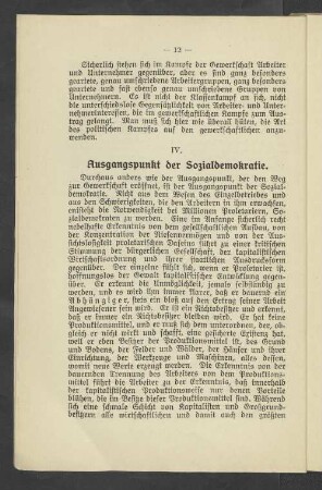 IV. Ausgangspunkt der Sozialdemokratie