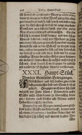 XXXI. Haupt-Stück. Von den Gemüths-Bewegungen