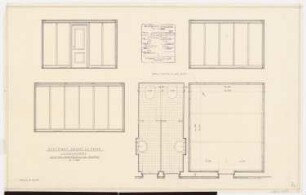 Schloss Posen, Posen Umbau: Grundriss und Wandabwicklungen Luftschutzräume Raum der Sekretärinnen und Toiletten 1:20