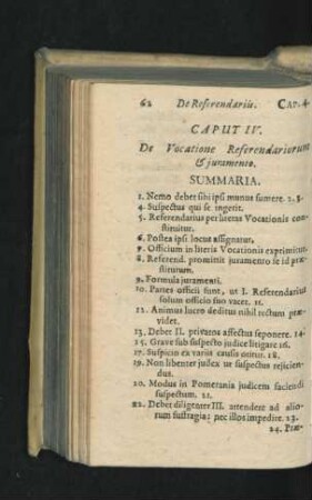 Caput IV. De Vocatione Referendariorum & iuramento.