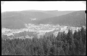 Marienbad. Blick vom Aussichtsturm. Bemalte Fotografie