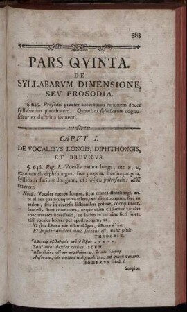 Pars Quinta. De Syllabarum Dimensione, Seu Prosodia.