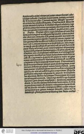 Gratias referre cogor infinitas quid tuis istis sermonibus longiorem occasionem super laudibus poetices dicendis confers non immerito...