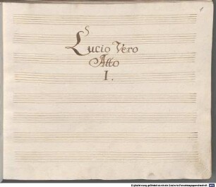 Lucio Vero, V (7), strings, ob (2), cor (2) - BSB Mus.ms. 155 : Lucio Vero // Atto // I. (- III.) // [spine title:] LUCIO VERO // ATTO // I (- III)
