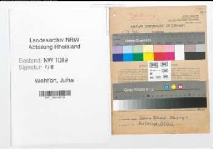 Entnazifizierung Julius Wohlfart , geb. 29.12.1893 (Polizist)