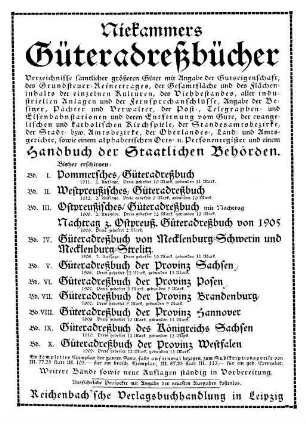 Handbuch der Behörden der Provinz Westpreußen