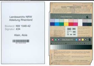 Entnazifizierung Alois Klein , geb. 21.06.1902 (Fahrer)