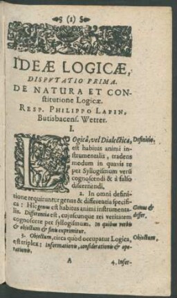 Ideae Logicae, Disputatio Prima - XXIV.