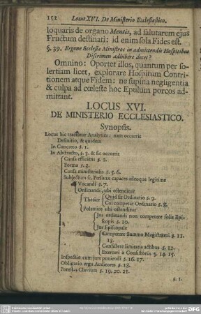 Locus XVI. De Ministerio Ecclesiastico