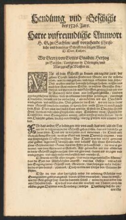 Handlung und Geschicht des 1526. Jars.
