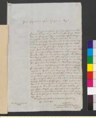 Brief von Bärmann, Georg Nikolaus an Goethe, Johann Wolfgang von