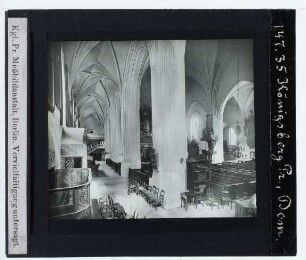 Königsberg, Dom : Innenansicht, Blick vom S-Seitenschiff nach NW