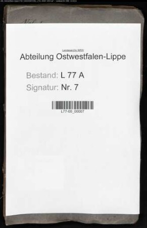 Anstellung der Auditoren beim Amt Detmold, Bd. 1