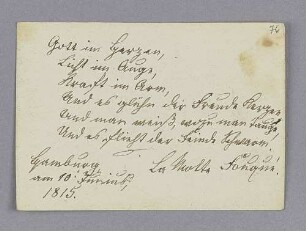Friedrich H. K. Fouqué de LaMotte. – Hamburg, 10.06.1815