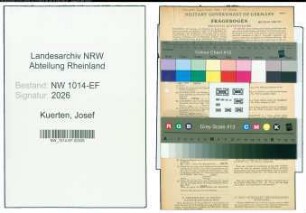 Entnazifizierung Josef Kuerten , geb. 07.10.1897 (Lagerist)