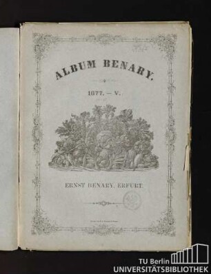 Album Benary. 1877. - V. 17 - 20. Ernst Benary, Erfurt.