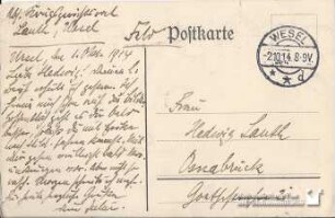 Julius Lauth an seine Ehefrau am 01.10.1914 (3.2012.1801)