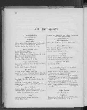 VII. Unterrichtswesen.
