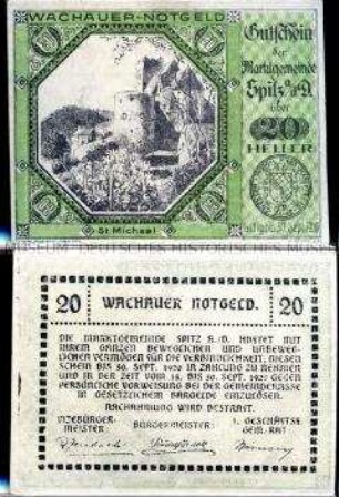 Spitz, St. Michael, Wachau, Niederösterreich 20 Heller