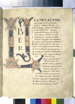 Beginn des Matthäusevangeliums mit Initialligaturen, Folio fol. 23r