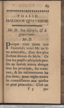 Thalie. Dialogue Quatrieme