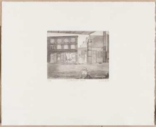 Radierung des Künstlers Eberhard Franke, Titel: Mühlenhaupts Fabrik, 1990