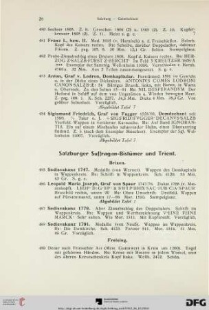 Salzburger Suffragan-Bistümer und Trient (Nr. 485-562)