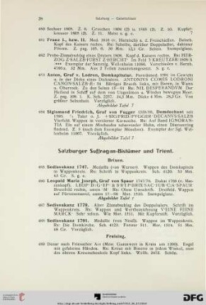Salzburger Suffragan-Bistümer und Trient (Nr. 485-562)