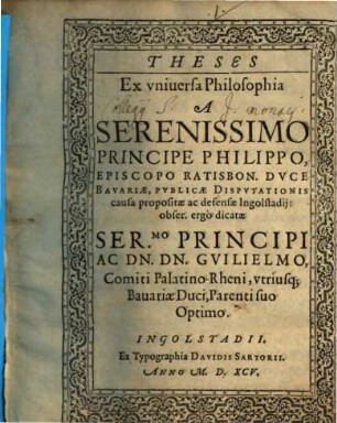 Theses ex universa philosophia