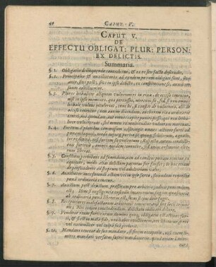 Caput V. De Effectu Obligat: Plur: Person: Ex Delictis.
