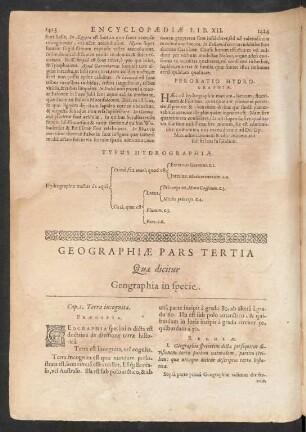 Geographiae Pars Tertia Quae dicitur Geographia in specie.