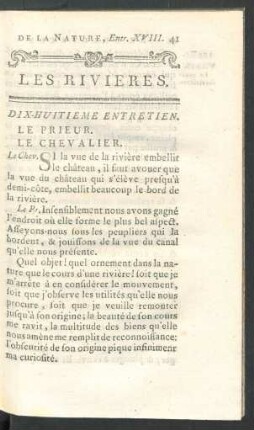 Dix-huitieme entretien.
