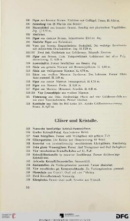 Gläser und Kristalle (Nr. 325-420)