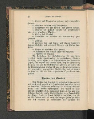 Flechten des Strohes.