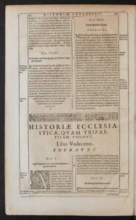 Historiae Ecclesiasticae Quam Tripartitam Vocant, Liber Undecimus.
