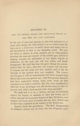 Chapter IX. - Arms and armour during the transition period of the 16th and 17th centuries
