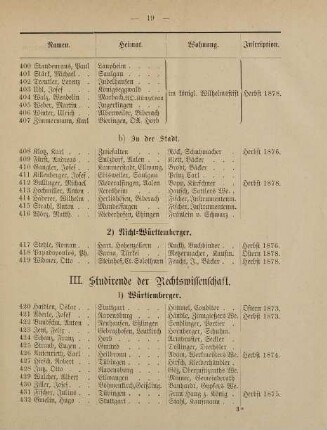 19-23, III. Studirende der Rechtswissenschaft