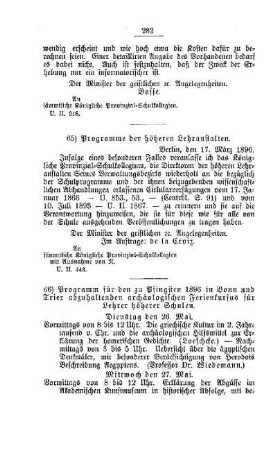 Programme der höheren Lehranstalten : [B. Höhere Lehranstalten]