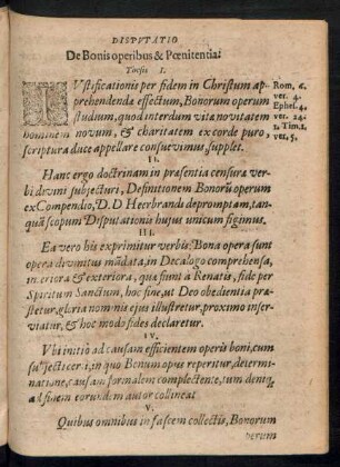 Disputatio De Bonis operibus & Poenitentia.