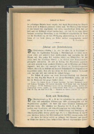 Alkohol und Arbeiterkolonie.