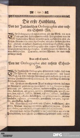 Das erste Capitel. Von der Orthographie oder rechten Schreib-Art.
