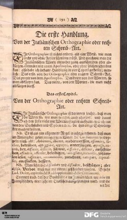 Das erste Capitel. Von der Orthographie oder rechten Schreib-Art.